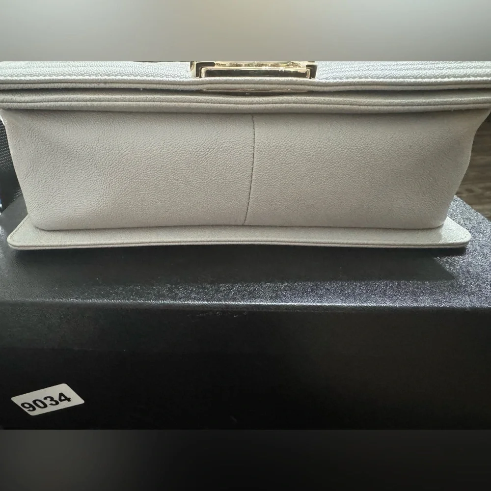 CHANEL New full set Chanel Grey hard to find color medium boy bag